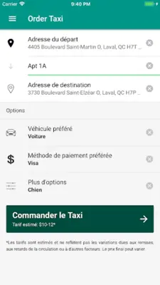 Taxi Coop Laval android App screenshot 1